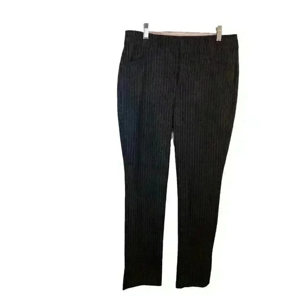Gloria Vanderbilt The Perfect Fit Sz 6 Black With White Pinstripes Pants Viscose - Picture 1 of 6
